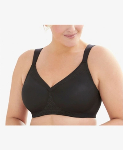 Glamorise Full Figure Plus Size Magiclift Wirefree T-shirt Bra In Black