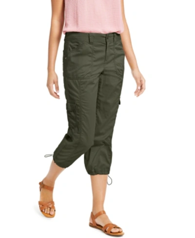 Style & Co Women's Cargo Capri Pants, 2-24w, Created For Macy's In Olive Sprig