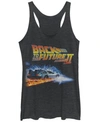 FIFTH SUN BACK TO THE FUTURE FIRE AND LIGHTNING CAR TRI-BLEND RACER BACK TANK