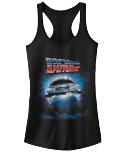 Fifth Sun Juniors Back To The Future Flying Car Portal Ideal Racer Back Tank In Black