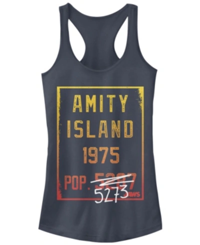 Fifth Sun Jaws Amity Island Population Change Sign Gradient Ideal Racer Back Tank In Indigo