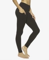 Felina Essentials Soft Suede Mid-rise Legging In Black