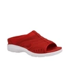 Easy Spirit Women's Traciee Square Toe Casual Slide Sandals Women's Shoes In Red
