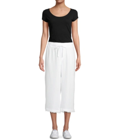 John Paul Richard Cropped Frayed Soft Pants In Ivory