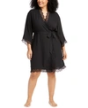 INC INTERNATIONAL CONCEPTS PLUS SIZE LACE-TRIM CHIFFON WRAP ROBE, CREATED FOR MACY'S