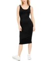 Bar Iii Women's Sleeveless Midi Bodycon Dress, Created For Macy's In Deep Black