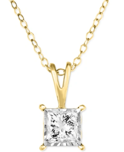 Trumiracle Diamond Princess 18" Pendant Necklace (1/2 Ct. T.w.) In 14k White, Yellow, Or Rose Gold In Yellow Gold