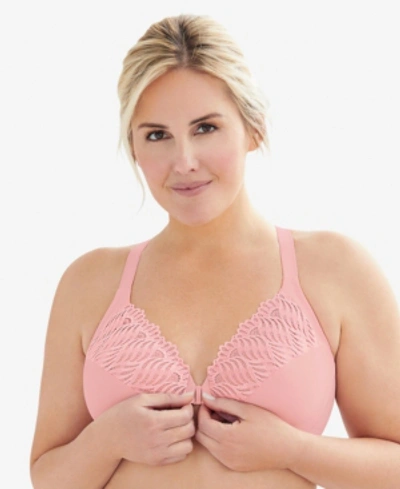 GLAMORISE WOMEN'S PLUS SIZE WONDER WIRE FRONT CLOSE T-BACK BRA 1246