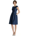 ALFRED SUNG BOAT-NECK A-LINE DRESS