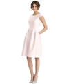 ALFRED SUNG BOAT-NECK A-LINE DRESS