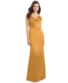 Dessy Collection Dessy Colleciton Cowl Neck Charmeuse Trumpet Gown In Yellow
