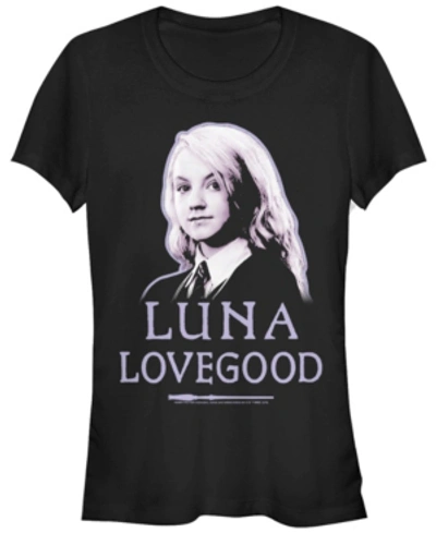 Fifth Sun Harry Potter Luna Lovegood Portrait Juniors Short Sleeve T-shirt In Black