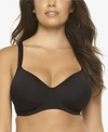 Paramour By Felina Marvelous Full Figure Wireless Bra In Black
