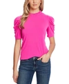 Cece Puff Sleeve Crepe Top In Garden Rose
