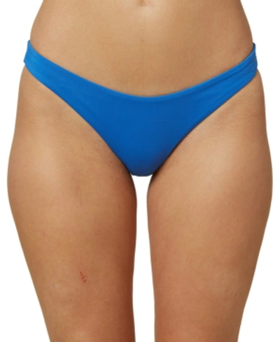 O'neill Oneill Juniors' Salt Water Solids Hipster Bikini Bottoms Women's Swimsuit In Strong Blue