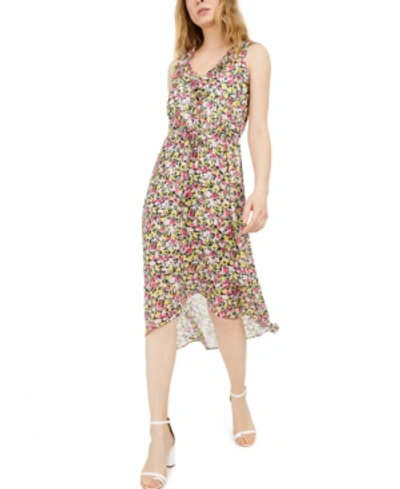 Inc International Concepts Inc Mosaic Floral Chiffon Dress, Created For Macy's In Yellow Multi