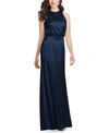 Dessy Collection Sleeveless Blouson Bodice Trumpet Gown In Midnight