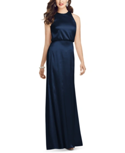 Dessy Collection Sleeveless Blouson Bodice Trumpet Gown In Midnight