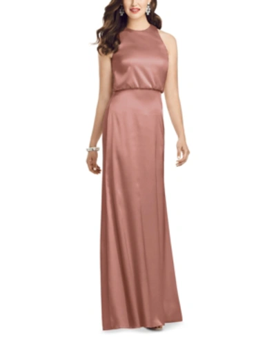 Dessy Collection Sleeveless Blouson Bodice Trumpet Gown In Desert Rose