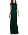 Dessy Collection Sleeveless Blouson Bodice Trumpet Gown In Evergreen