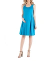 24seven Comfort Apparel A Line Slim Fit And Flare Maternity Dress In Blue