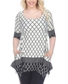 White Mark Womens Printed Polyester Tunic Top In Multi