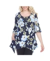 White Mark Women's Blanche Tunic Top In Blue