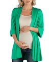 24SEVEN COMFORT APPAREL OPEN FRONT ELBOW LENGTH SLEEVE MATERNITY CARDIGAN