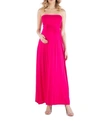 24seven Comfort Apparel Sleeveless Maternity Maxi Dress With Empire Waist And Belt In Pink