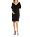 24seven Comfort Apparel Women's Plus Size V-neck Loose Fit Resort Dress In Black