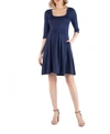 24SEVEN COMFORT APPAREL FIT AND FLARE SCOOP NECK MATERNITY DRESS