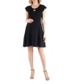 24seven Comfort Apparel Maternity Dress With Keyhole Neck In Black