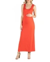 24seven Comfort Apparel Scoop Neck Maternity Maxi Dress With Racerback Detail In Orange