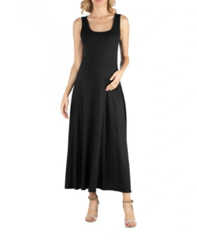 24SEVEN COMFORT APPAREL SLIM FIT A LINE SLEEVELESS MATERNITY MAXI DRESS