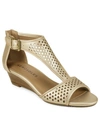 Aerosoles Sapphire Low Wedge Sandal Women's Shoes In Gold