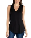 24SEVEN COMFORT APPAREL V-NECK TUNIC TANK TOP WITH ROUND HEMLINE