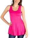 24seven Comfort Apparel Scoop Neck Razorback Sleeveless Tunic Top In Pink