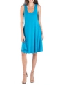24seven Comfort Apparel A Line Slim Fit And Flare Maternity Dress In Blue