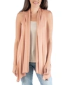 24seven Comfort Apparel Maternity Draped Open Front Sleeveless Cardigan In Beige