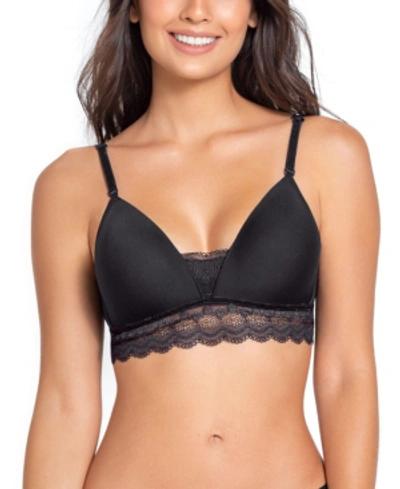 Leonisa Wireless Soft Contour Lace Bralette In Black