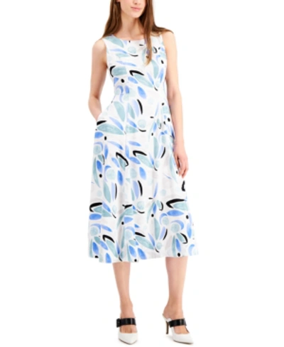 Alfani Printed Fit & Flare Dress, Created For Macy's In Dynamic Dance