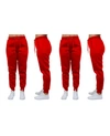Galaxy By Harvic Women's Loose Fit Fleece Jogger Sweatpants, Pack Of 2 In Red