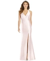 ALFRED SUNG SATIN HALTER GOWN