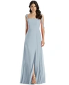 Dessy Collection Square-neck Tie-strap A-line Chiffon Dress In Mist