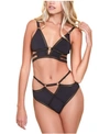 Hauty Women's Caged Bralette And Underwear 2pc Lingerie Set, Online Only In Black