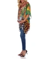 White Mark Women's Maternity Animal Print Caftan With Tie-up Neckline In Multi