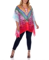 White Mark Women's Maternity Animal Print Caftan With Tie-up Neckline In Purple
