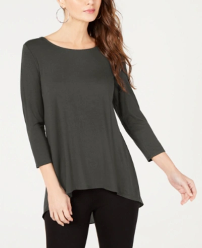 Alfani Woven-back Top, Created For Macy's In Urban Olive