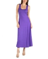 24seven Comfort Apparel Slim Fit A Line Sleeveless Maternity Maxi Dress In Wine
