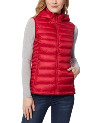 32 Degrees Packable Hooded Down Puffer Vest, Created For Macy's In Carmine Red